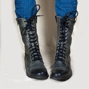 Genuine Leather Military biker boots size US 5M